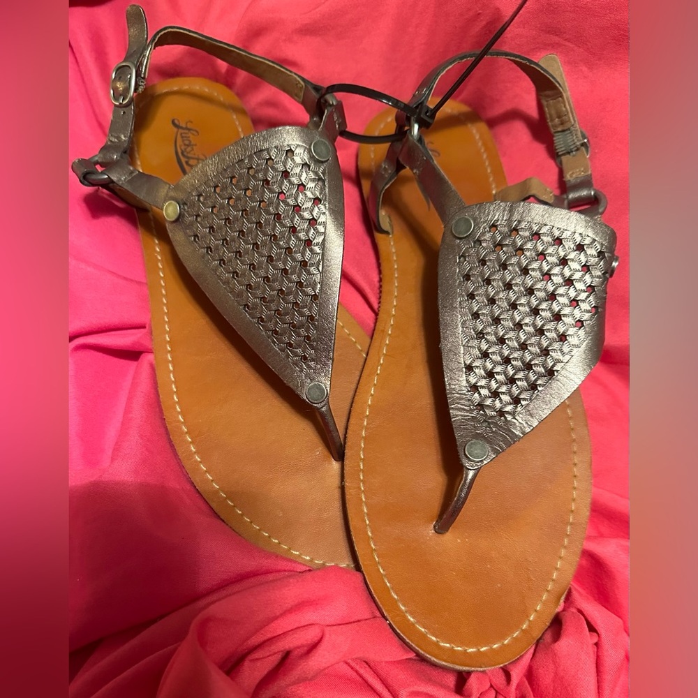 Lucky 🍀 Brand Leather Sandals pewter